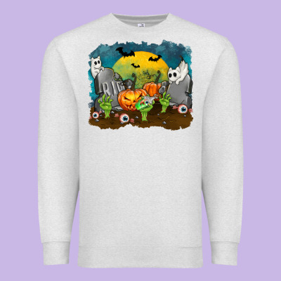 Cemetery With Ghost Cats Premium Sweatshirt Designed By Texasbilliewilder