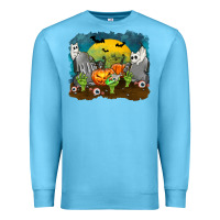 Ocean Blue Cemetery with Ghost Cats Premium Sweatshirt - texasbilliewilder