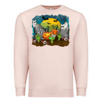 Pale Pink Cemetery with Ghost Cats Premium Sweatshirt - texasbilliewilder