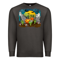 Smoke Cemetery with Ghost Cats Premium Sweatshirt - texasbilliewilder