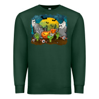 Sports Green Cemetery with Ghost Cats Premium Sweatshirt - texasbilliewilder