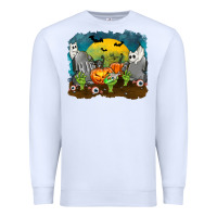 White Cemetery with Ghost Cats Premium Sweatshirt - texasbilliewilder