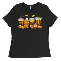 Fall Coffee Cups Ladies Tee | Teevron