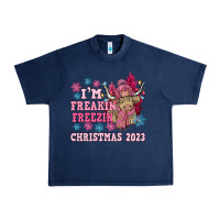 Navy i'm freakin freezin christmas 2023 Urban Heavy Tee - NancyCooperArtShop