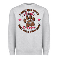 Heather Grey i have two titles aunt and dog mom Heavyweight Sweatshirt - MaliasSmallBusiness