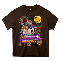 Chocolate Brown Hallloween Farm animals Truck Heavy Core Tee - CowhideDigitalArt