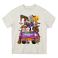 Cream Hallloween Farm animals Truck Heavy Core Tee - CowhideDigitalArt