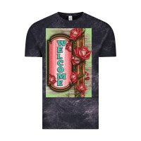 Cloud Black Western Red Roses Welcome Vintage Tee - LillyAllenDesigns