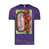 Cloud Purple Western Red Roses Welcome Vintage Tee - LillyAllenDesigns