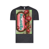Vintage Black Western Red Roses Welcome Vintage Tee - LillyAllenDesigns