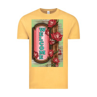 Vintage Mustard Western Red Roses Welcome Vintage Tee - LillyAllenDesigns