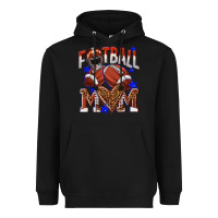 Black American Football Mom Heavyweight Hoodie - NancyCooperArtShop