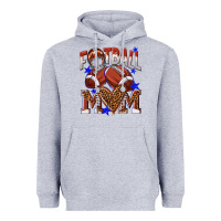 Heather Grey American Football Mom Heavyweight Hoodie - NancyCooperArtShop