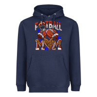Navy American Football Mom Heavyweight Hoodie - NancyCooperArtShop