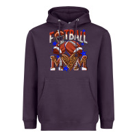 Plum American Football Mom Heavyweight Hoodie - NancyCooperArtShop