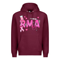 Burgundy breast cancer rma registered medical assistant Premium Hoodie - texasbilliewilder