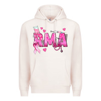 Pale Pink breast cancer rma registered medical assistant Premium Hoodie - texasbilliewilder