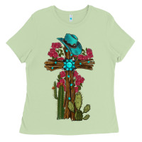 Matcha cross gemstone cactus roses cowboy hat Ladies Tee - RanaPortraitStore