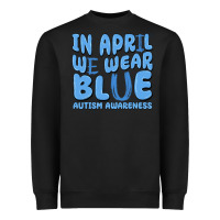 Black in april we wear blue autism awareness Heavyweight Sweatshirt - MaliasSmallBusiness