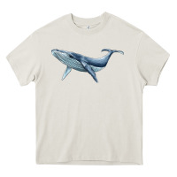 Cream humpback whale Heavy Core Tee - BarkalooDesign