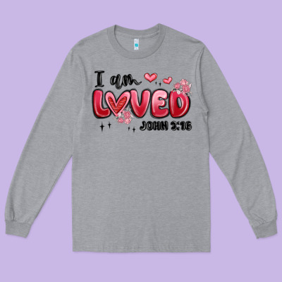 I Am Loved John 3 16 Long Sleeve Tee Designed By Maliassmallbusiness