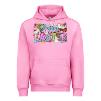 Fuchsia Pink Happy Easter Nurse Urban Hoodie - OliviaCreatesArt