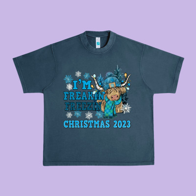 I'm Freakin Freezin Christmas 2023 Urban Heavy Tee Designed By Nancycooperartshop