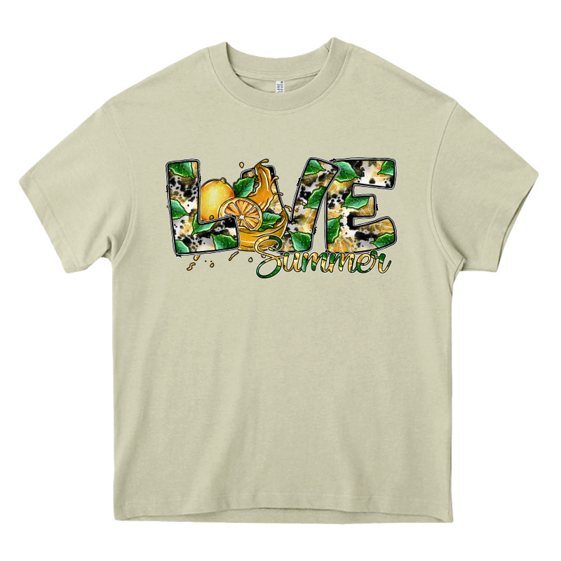 Love Summer Lemon Heavy Core Tee by SublimationCraftShop | Teevron