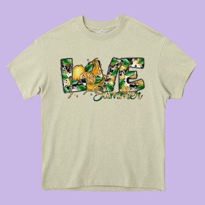 Love Summer Lemon Heavy Core Tee Designed By Sublimationcraftshop