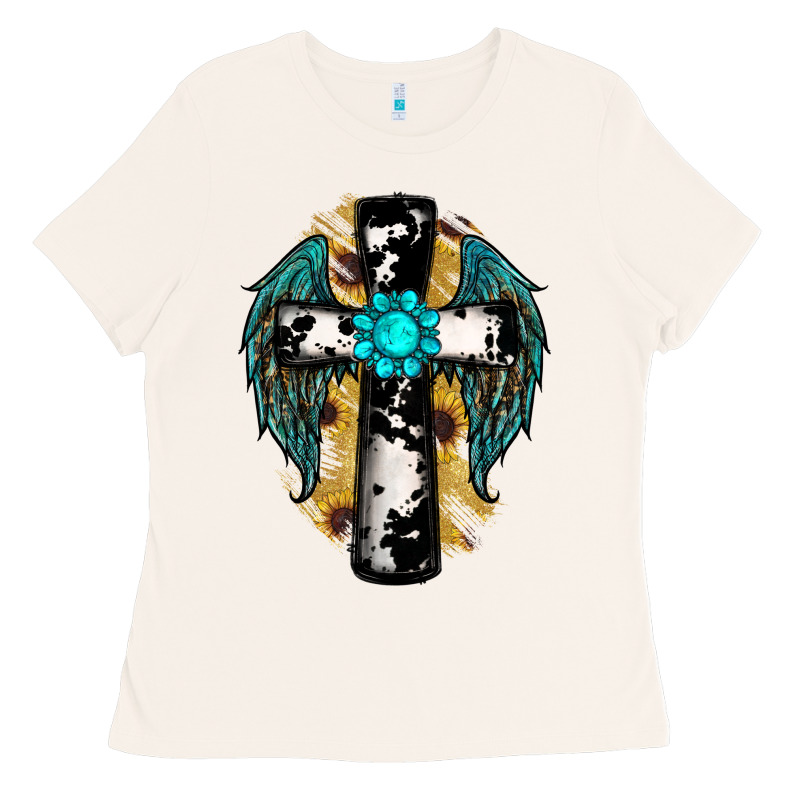 Cross Gemstone Wings Ladies Tee by RanaPortraitStore | Teevron