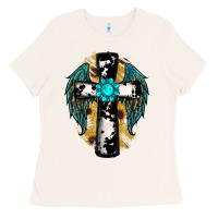 Bone cross gemstone wings Ladies Tee - RanaPortraitStore
