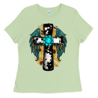 Matcha cross gemstone wings Ladies Tee - RanaPortraitStore