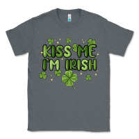 Charcoal Heather kiss me i'm irish Classic Tee - MaliasSmallBusiness