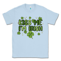 Dusty Blue kiss me i'm irish Classic Tee - MaliasSmallBusiness