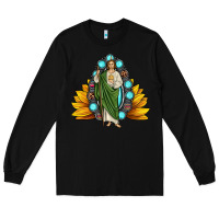 Black san judas gemstone sunflower Long Sleeve Tee - JahusDesignShop