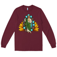 Burgundy san judas gemstone sunflower Long Sleeve Tee - JahusDesignShop