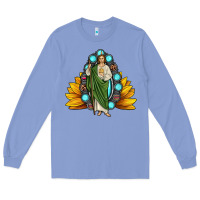 Colony Blue san judas gemstone sunflower Long Sleeve Tee - JahusDesignShop