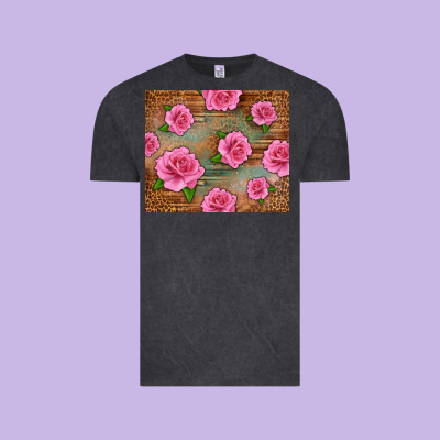 Western Pink Roses Vintage Tee Designed By Lillyallendesigns