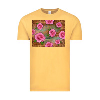 Vintage Mustard Western Pink Roses Vintage Tee - LillyAllenDesigns
