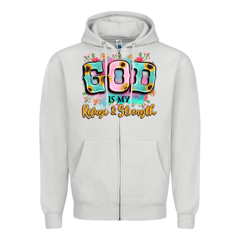 God Is My Refuge And Strength Zipper Hoodie by LillyAllenDesigns | Teevron
