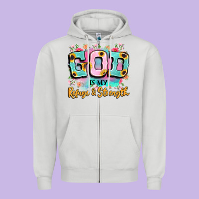 God Is My Refuge And Strength Zipper Hoodie Designed By Lillyallendesigns