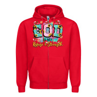 Red god is my refuge and strength Zipper Hoodie - LillyAllenDesigns