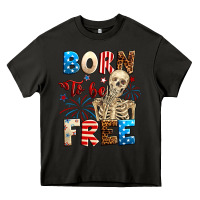 Asphalt Born to be free with skeleton 4th of july Heavy Core Tee - Neo Western