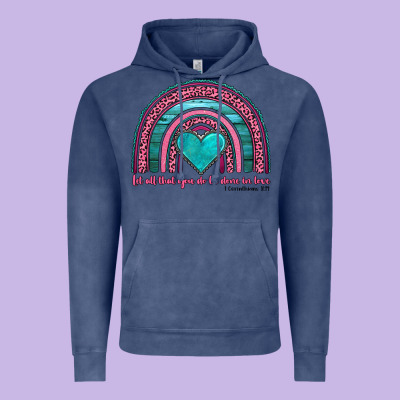 Valentine's Day Rainbow Let All That You Do Be Done In Love 1 Corinthi Vintage Hoodie Designed By Adodesignshop