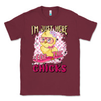 Burgundy i'm just here for the chicks Classic Tee - MaliasSmallBusiness