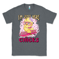 Charcoal Heather i'm just here for the chicks Classic Tee - MaliasSmallBusiness