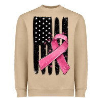 Mushroom breast cancer ribbon american flag Heavyweight Sweatshirt - MaliasSmallBusiness