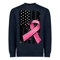 Navy breast cancer ribbon american flag Heavyweight Sweatshirt - MaliasSmallBusiness