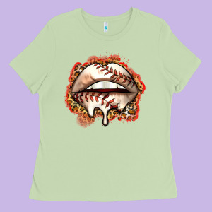 Baseball Lips Ladies Tee Designed By Zillion Design Studio