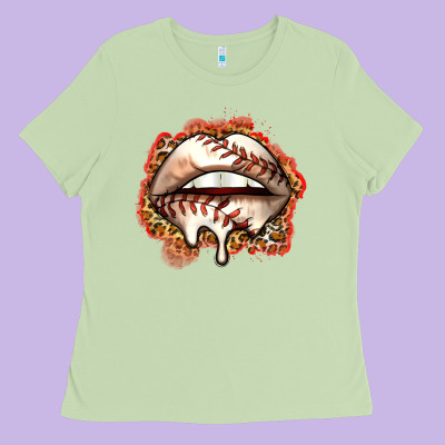Baseball Lips Ladies Tee Designed By Zillion Design Studio